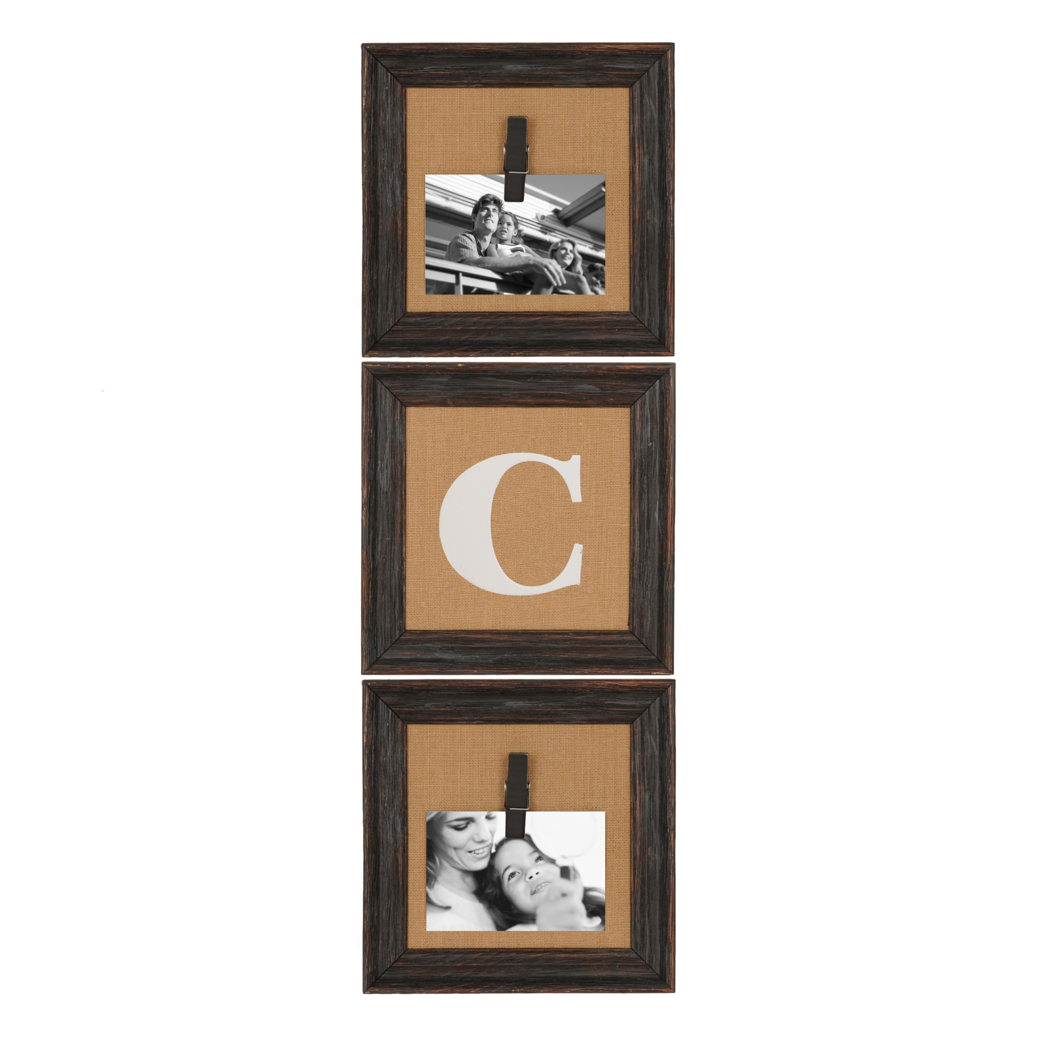 Burlap Monogram C Collage Frame, Set of 3 Kirklands