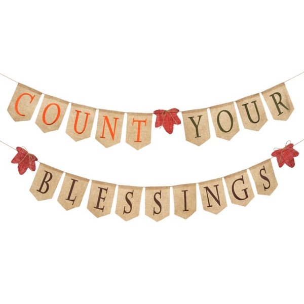 Count Your Blessings Burlap Banner | Kirklands