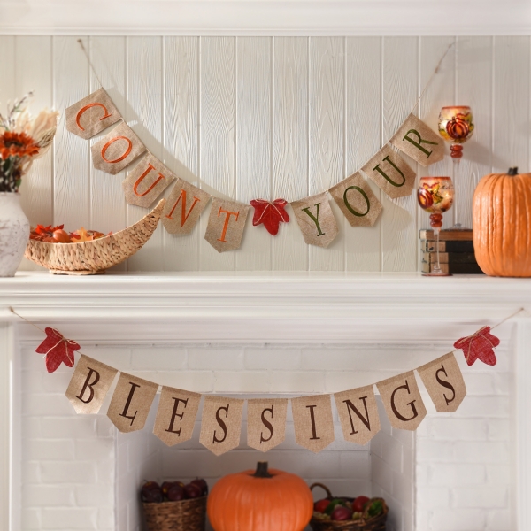 Count Your Blessings Burlap Banner | Kirklands