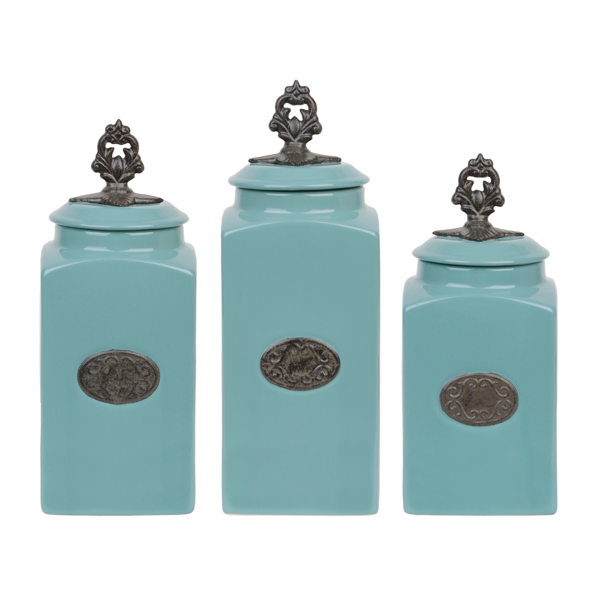 Turquoise Medallion Canisters, Set of 3 Kirklands