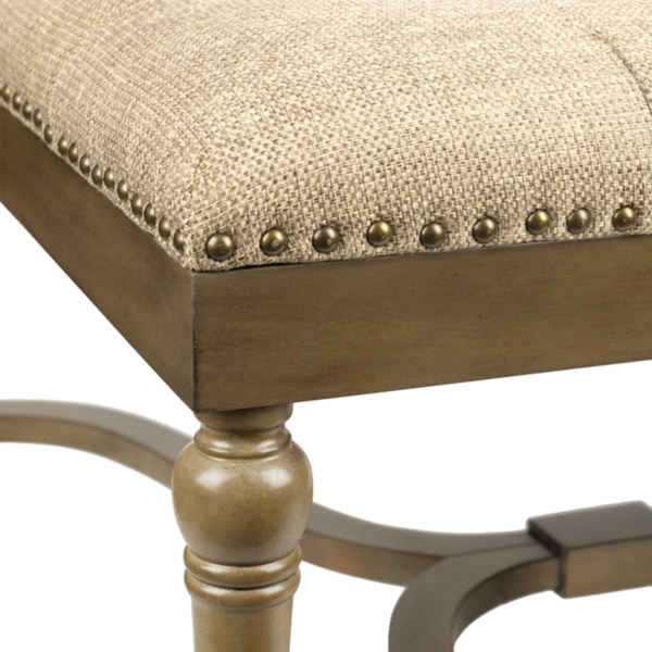 ButtonTufted Linen Ottoman Kirklands