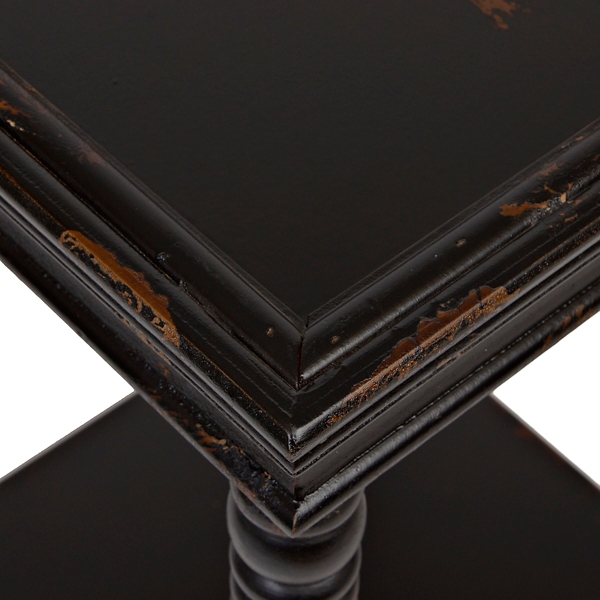 Distressed Black Wooden Side Table Kirklands