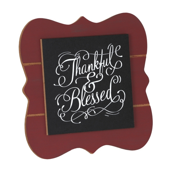 Thankful & Blessed Chalk Art Easel Plaque Kirklands