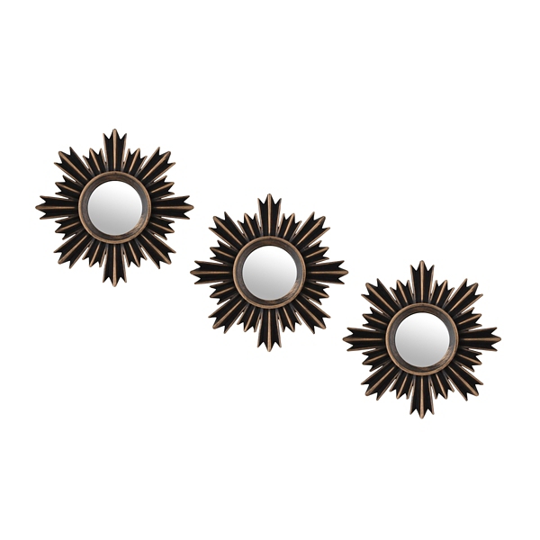 Brushed Gold Starburst Mirrors, Set of 3 Kirklands