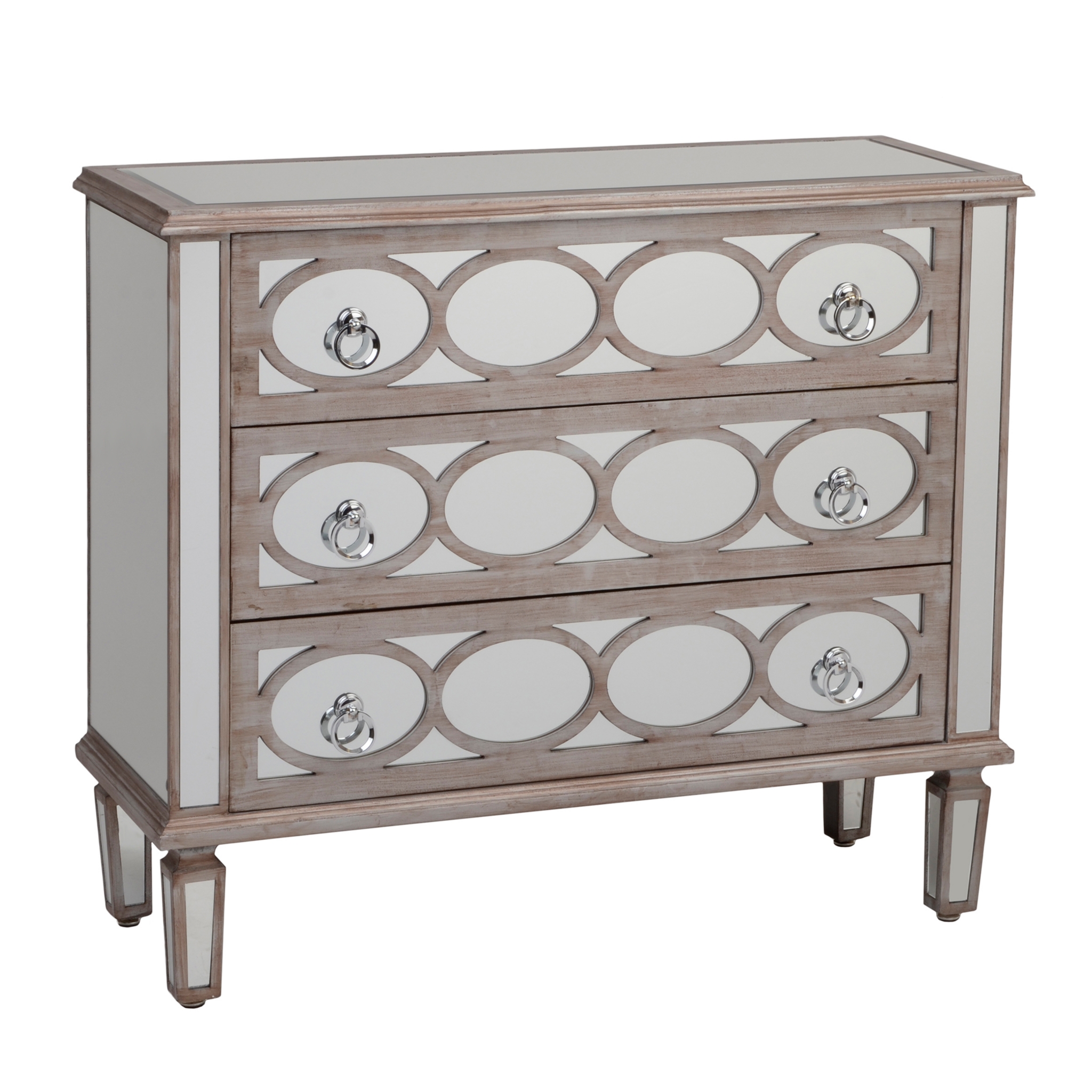 Driftwood Mirrored 3Drawer Chest Kirklands