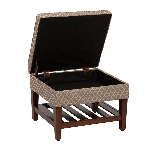 Brown Quatrefoil Storage Ottoman Kirklands
