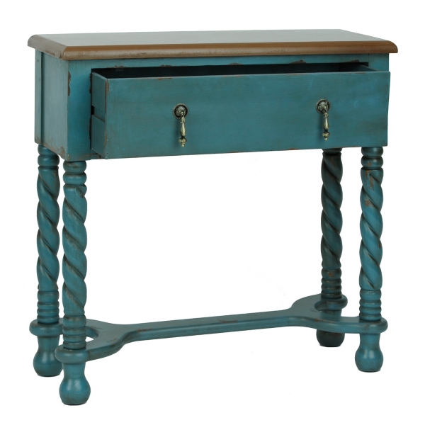 Turquoise Twisted Wood Console Table Kirklands