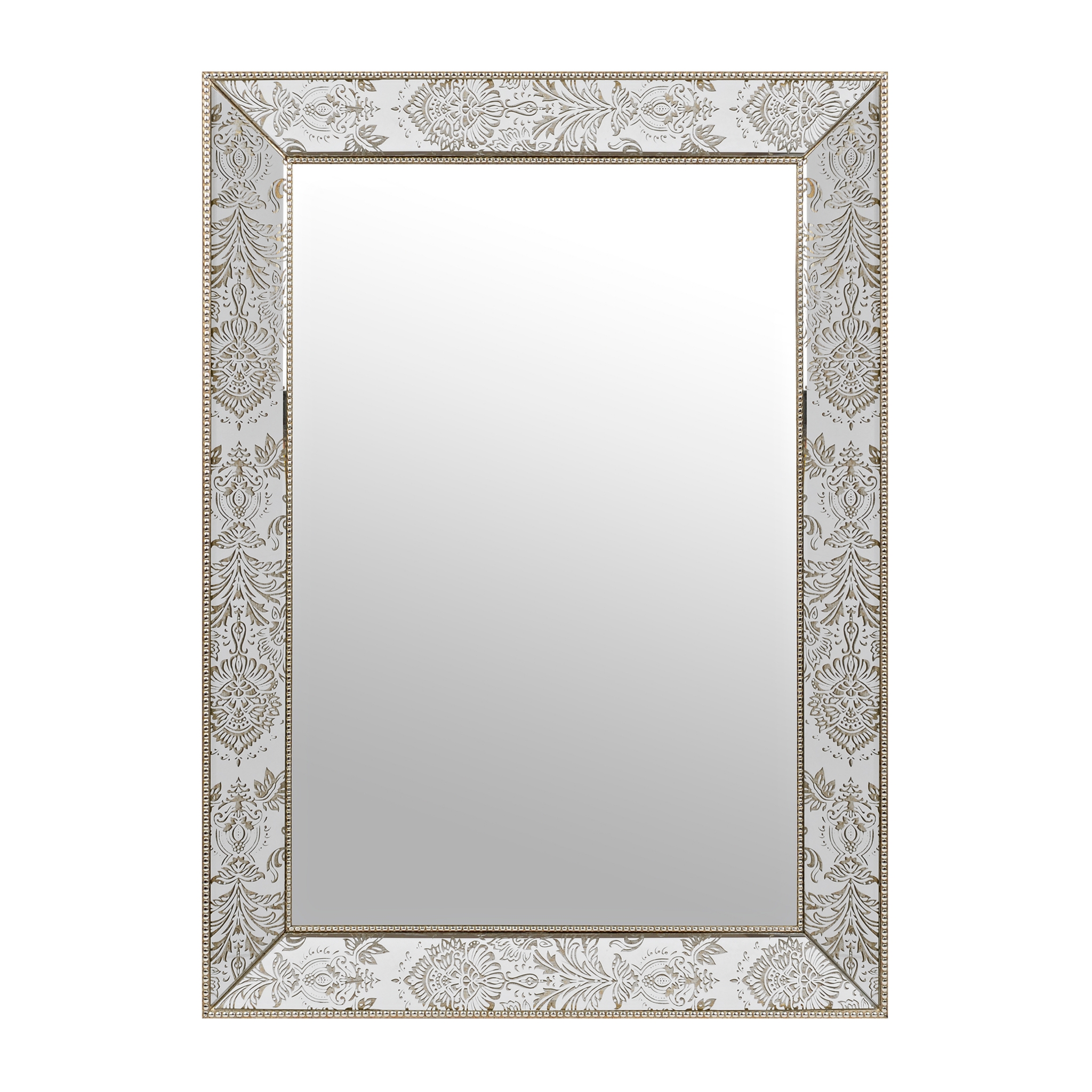 Rachel Damask Framed Mirror, 30x43 Kirklands