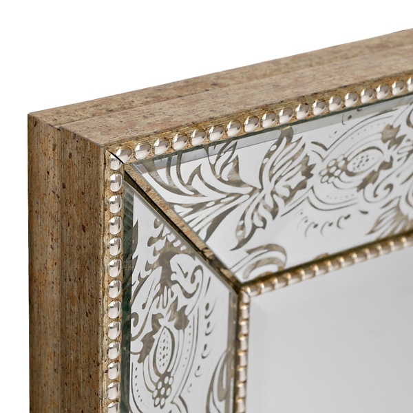 Rachel Damask Framed Mirror, 30x43 Kirklands