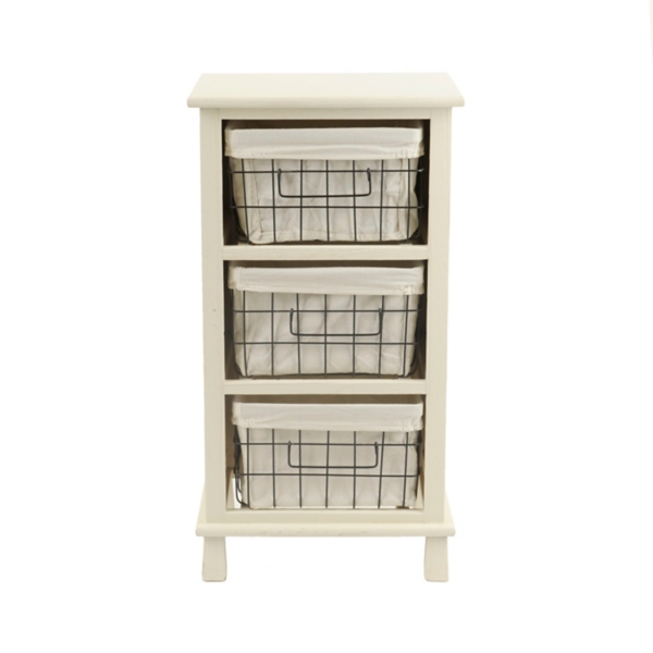 Cream 3Drawer Storage Basket Kirklands