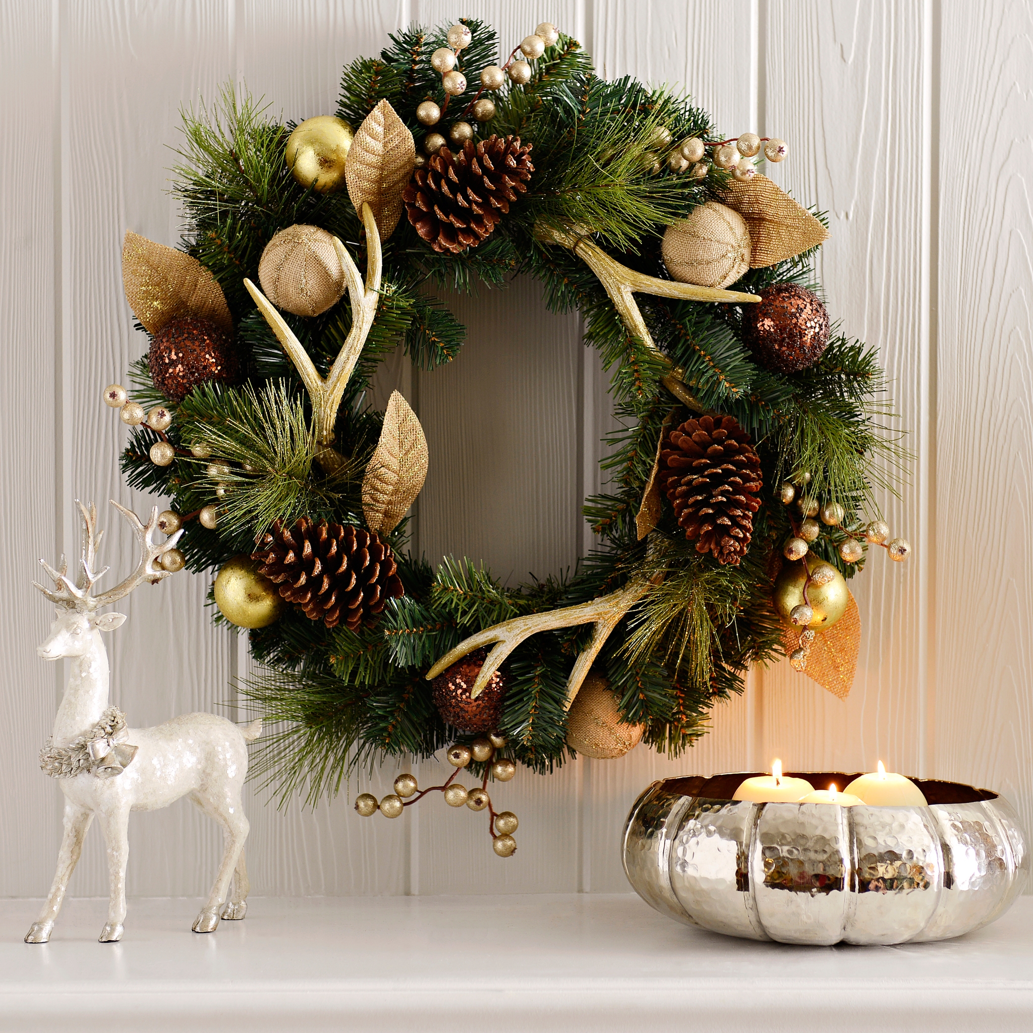 Metallic Antler Wreath Kirklands