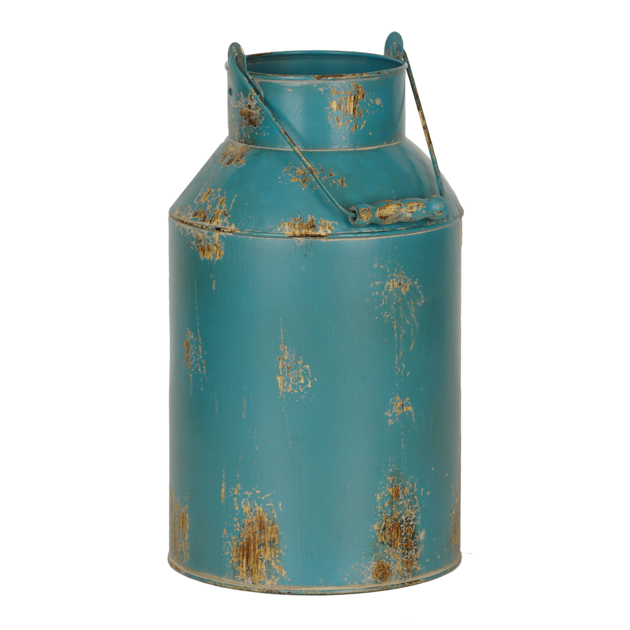 Turquoise Metal Milk Can Vase Kirklands