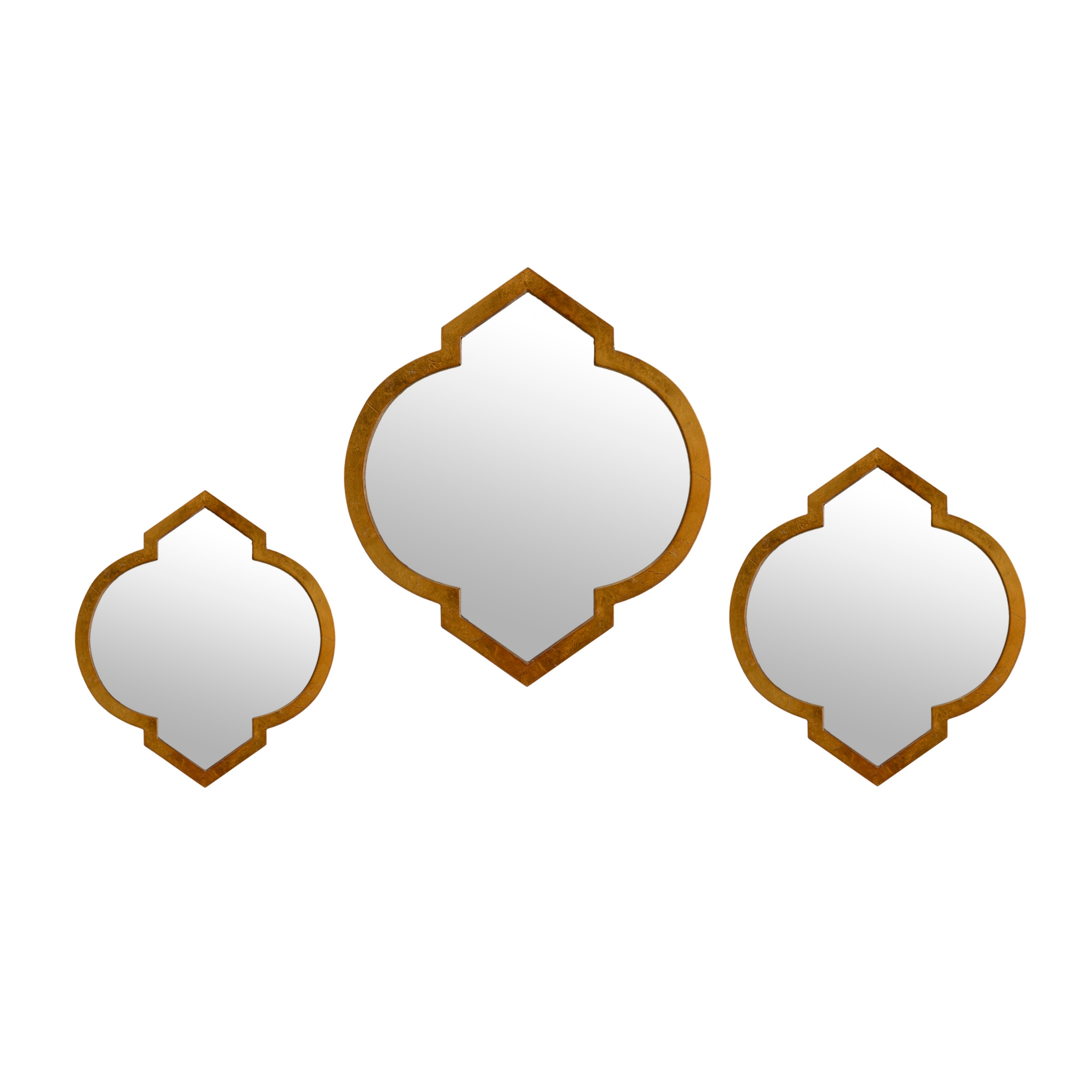 Gold Quatrefoil Mirrors, Set of 3 Kirklands