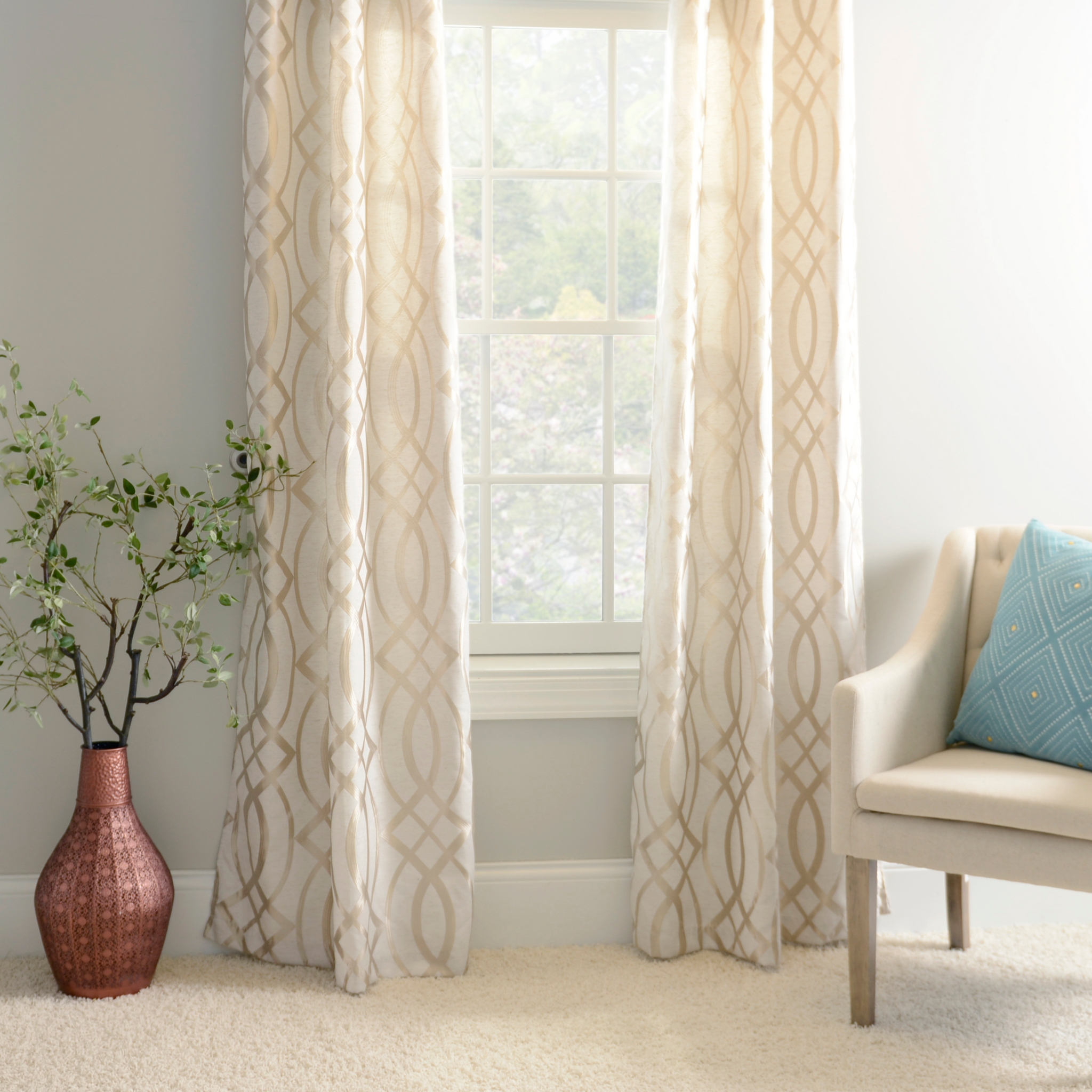 Metallic Avalon Curtain Panel Set, 84 in. Kirklands
