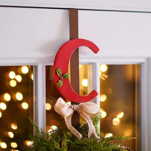 Monogram C Holly Wreath Hanger Kirklands