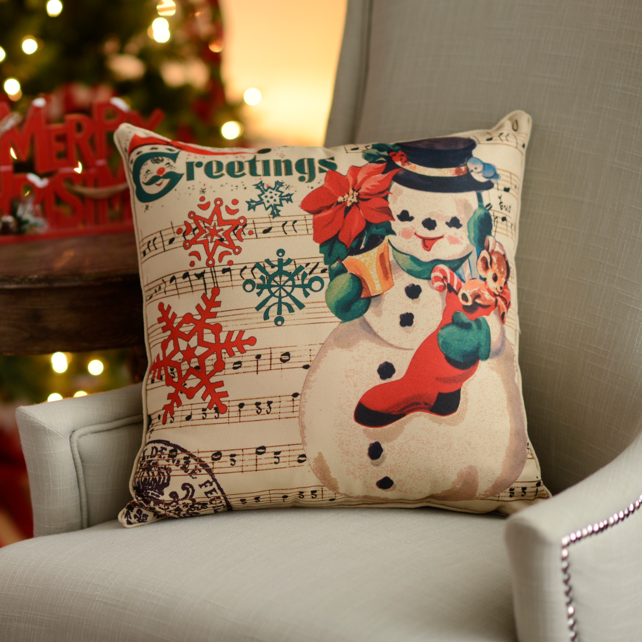 Vintage Snowman Pillow Kirklands