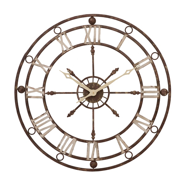 Distressed Vintage Metal Clock, 36 in. Kirklands