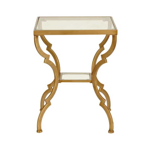 Metal and Glass Gold Geometric Accent Table Kirklands
