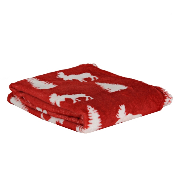 Red Vintage Moose Throw Blanket Kirklands