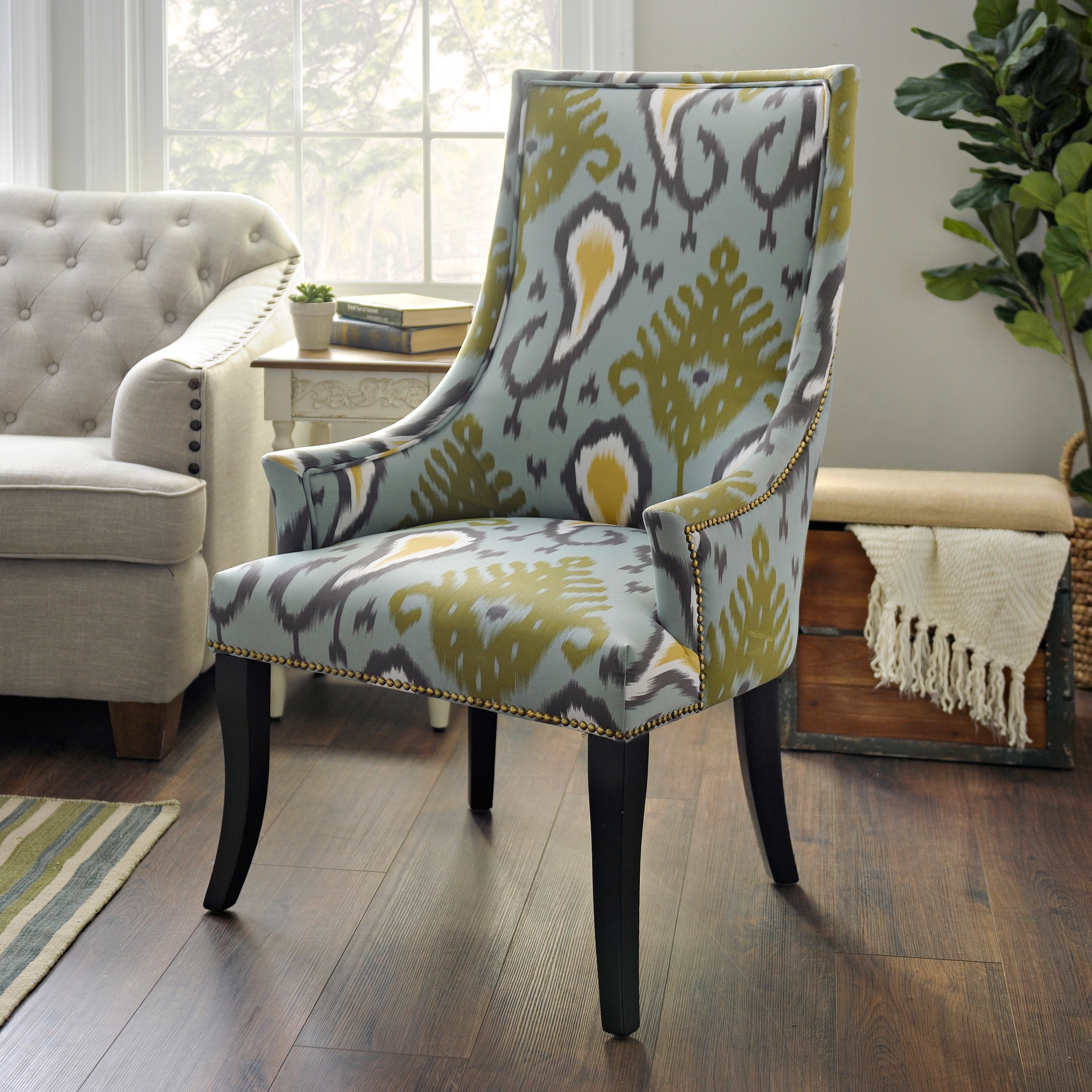 Blue Ikat Chatham Accent Chair Kirklands