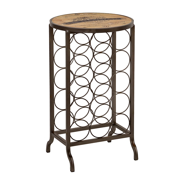 Chardonnay Wood and Metal Wine Rack Table Kirklands