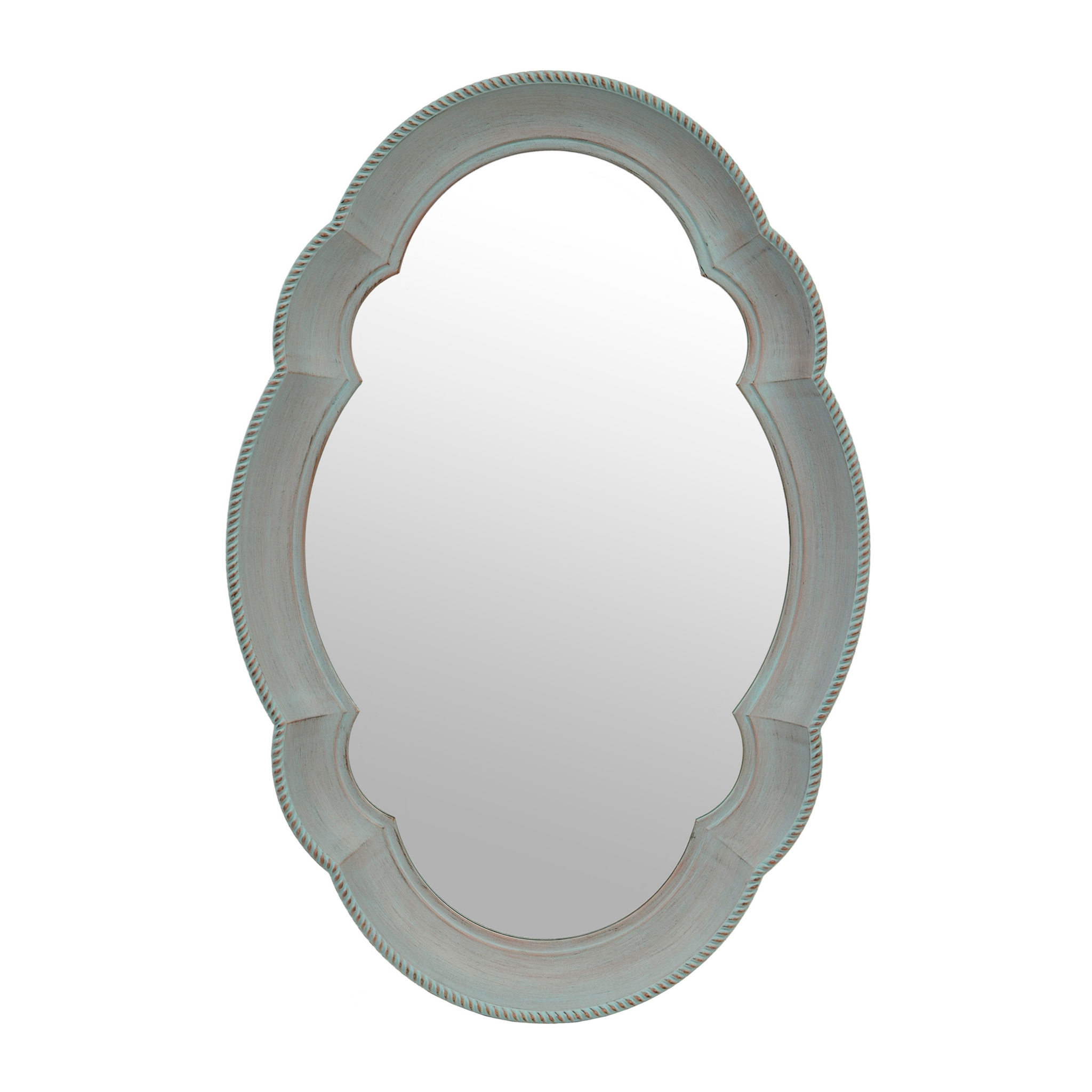 Scalloped Teal Oval Mirror Kirklands