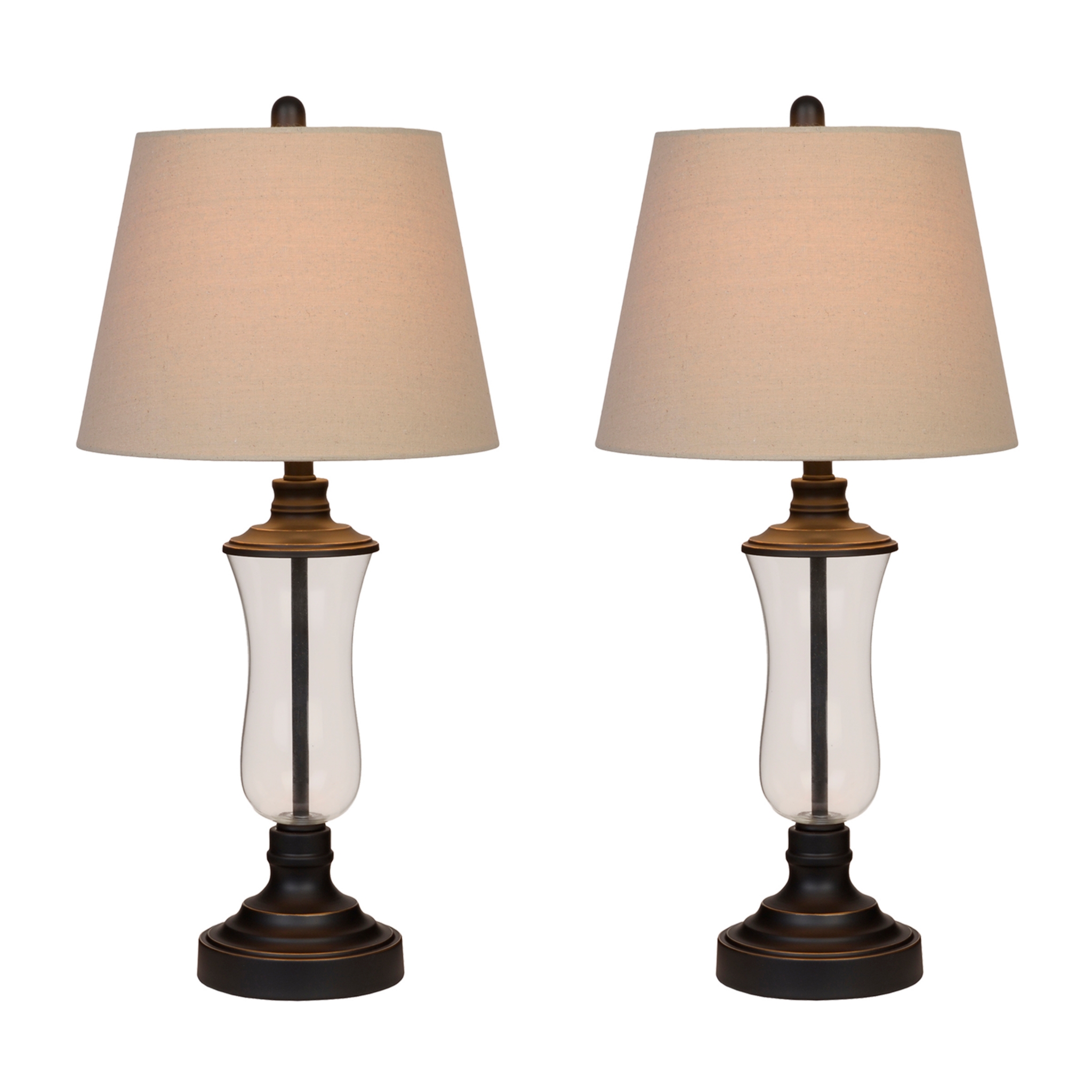 Bronze and Glass Table Lamps, Set of 2 Kirklands