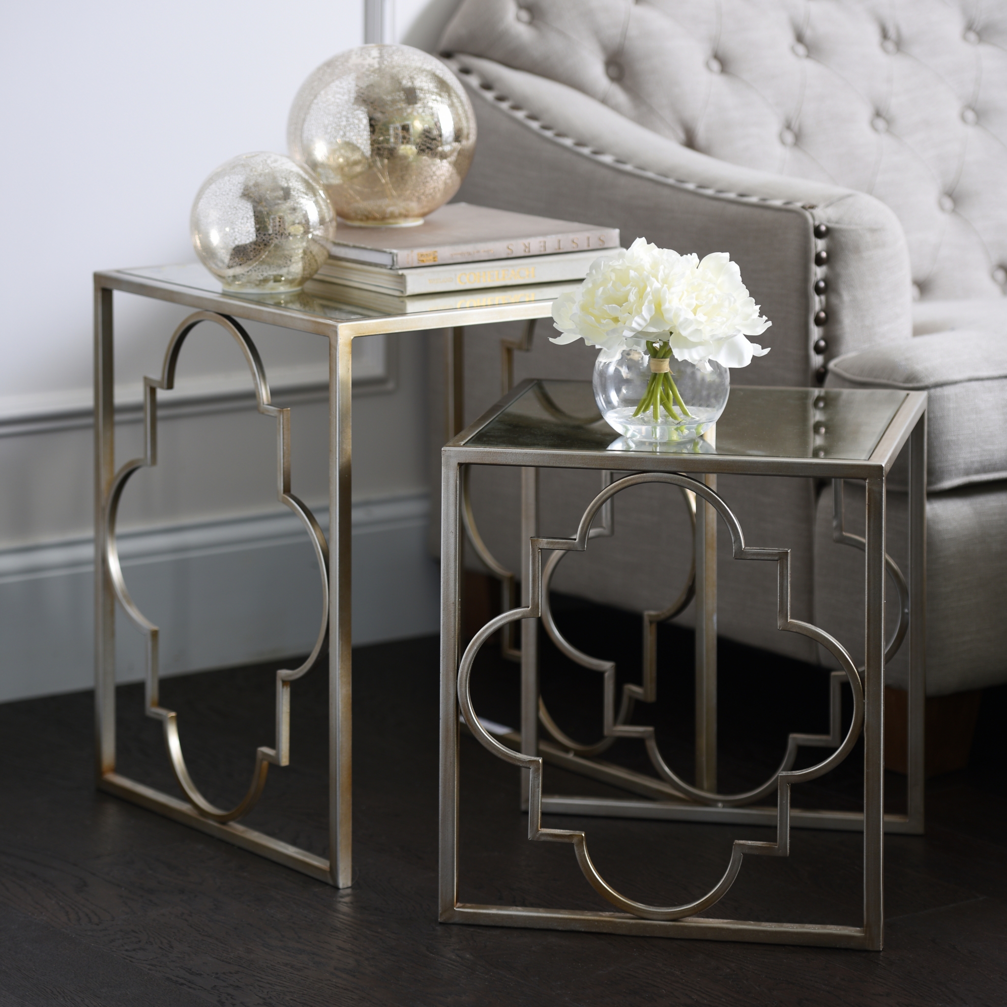 Silver Quatrefoil Nesting Tables, Set of 2 Kirklands