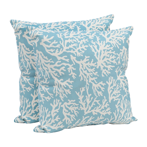 Aqua Coral Outdoor Accent Pillows, Set of 2 Kirklands