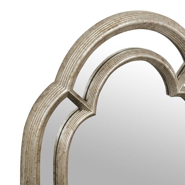 Antique Silver Oval Inlay Mirror Kirklands