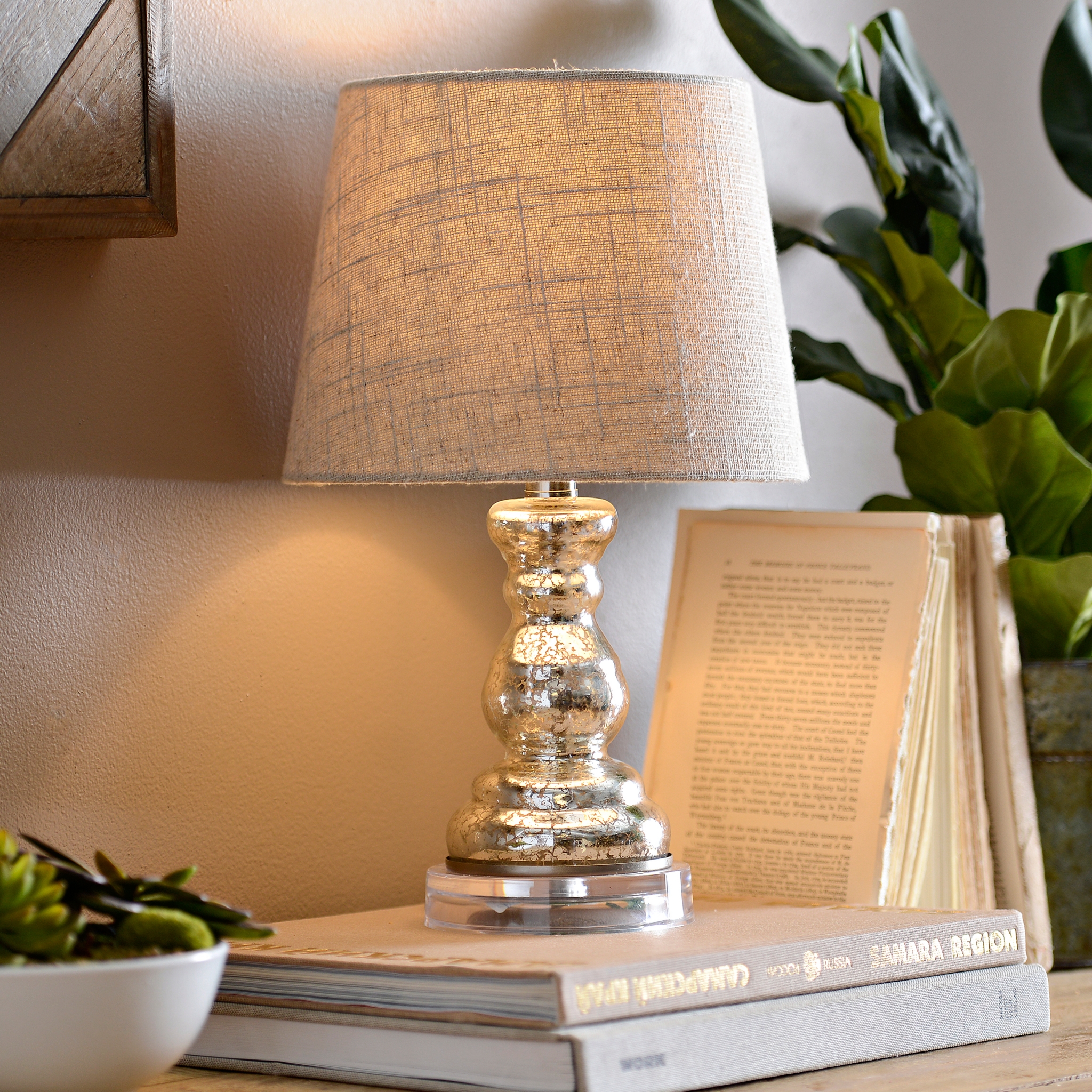 Mini Silver Mercury Glass Table Lamp Kirklands