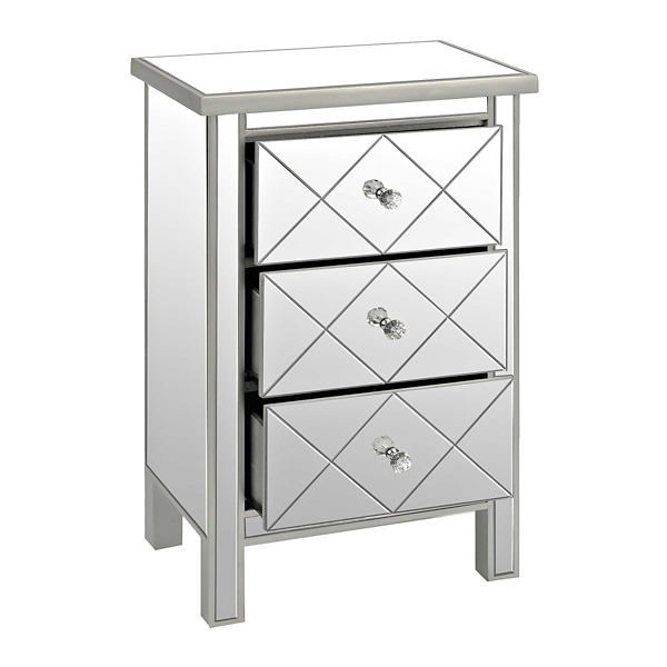 Diamond 3Drawer Mirrored Chest Kirklands