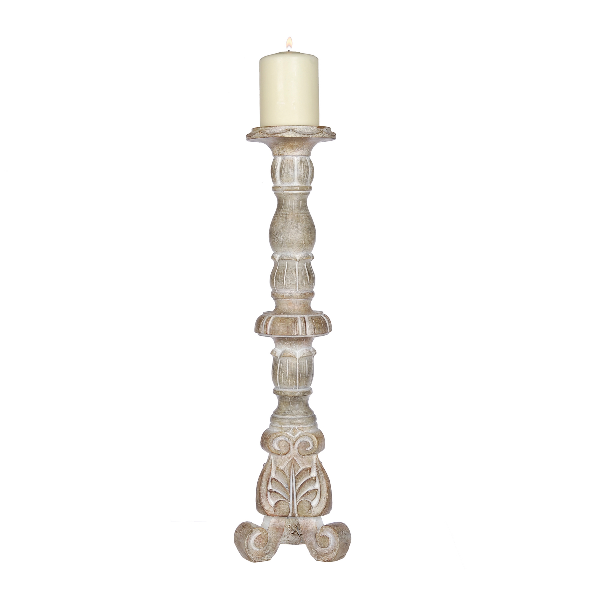 Natural Carved Candlestick, 20 in. Kirklands