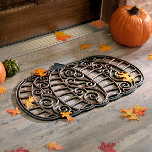 Rubber Pumpkin Doormat Kirklands