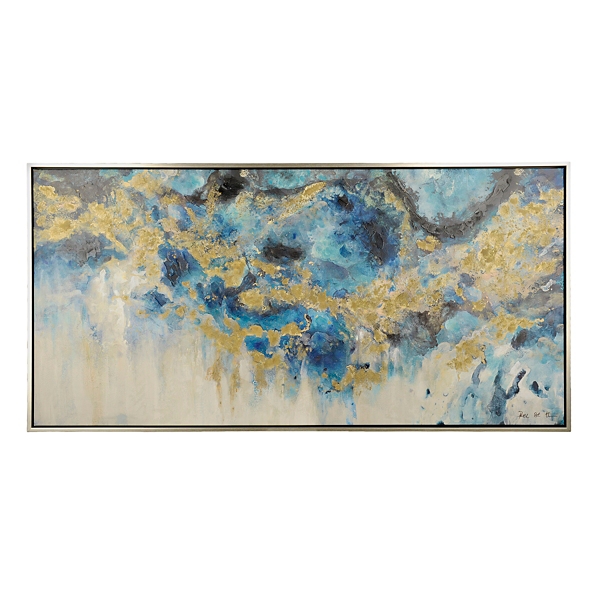 Blue Geode and Marble Framed Canvas Art Print Kirklands
