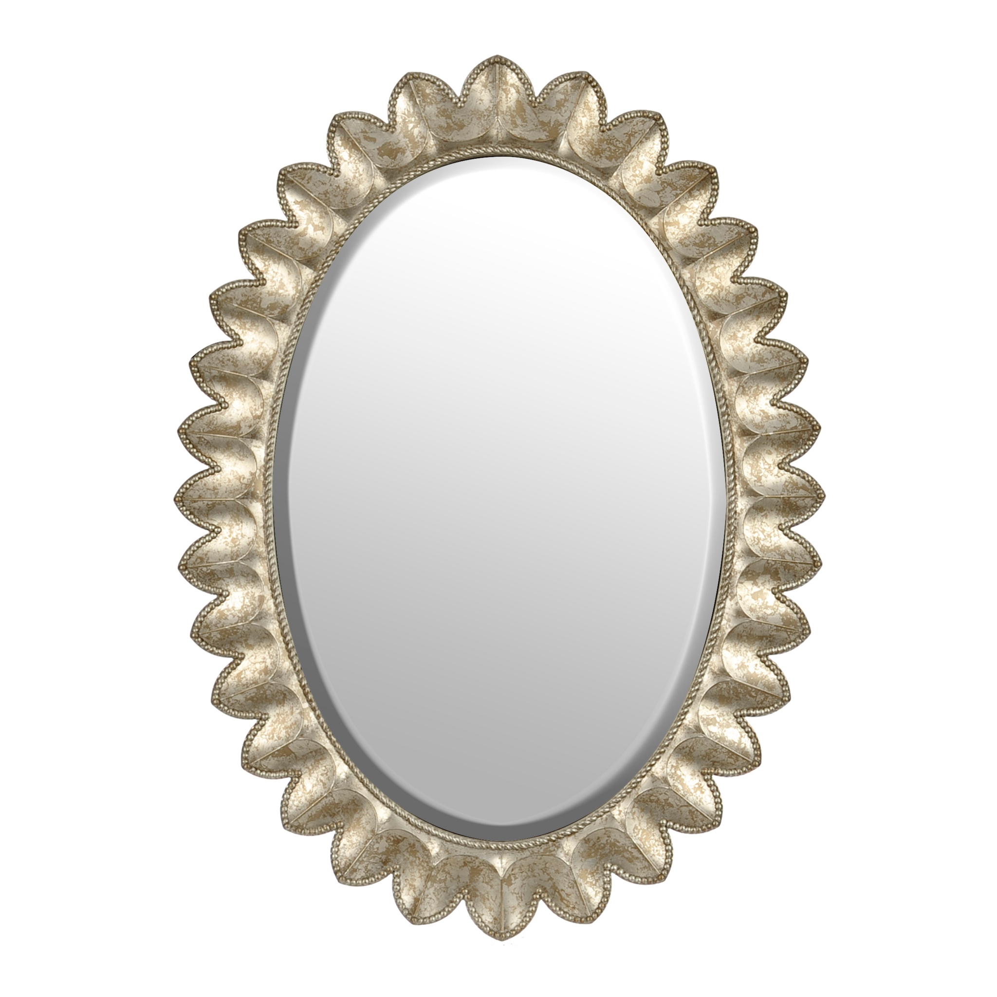 Antiqued Silver Oval Mirror Kirklands