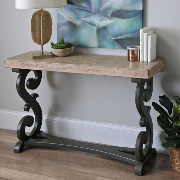 Natural Madison Scroll Console Table Kirklands