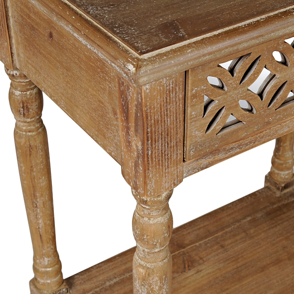 Wood Clover Mirror Side Table Kirklands