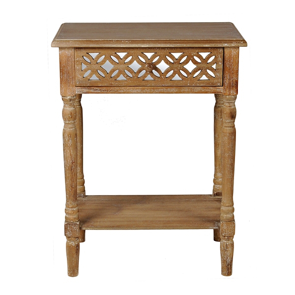 Wood Clover Mirror Side Table Kirklands