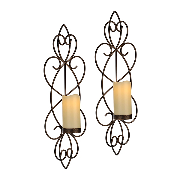 Camila Bronze Sconces with LED Candles, Set of 2 Kirklands