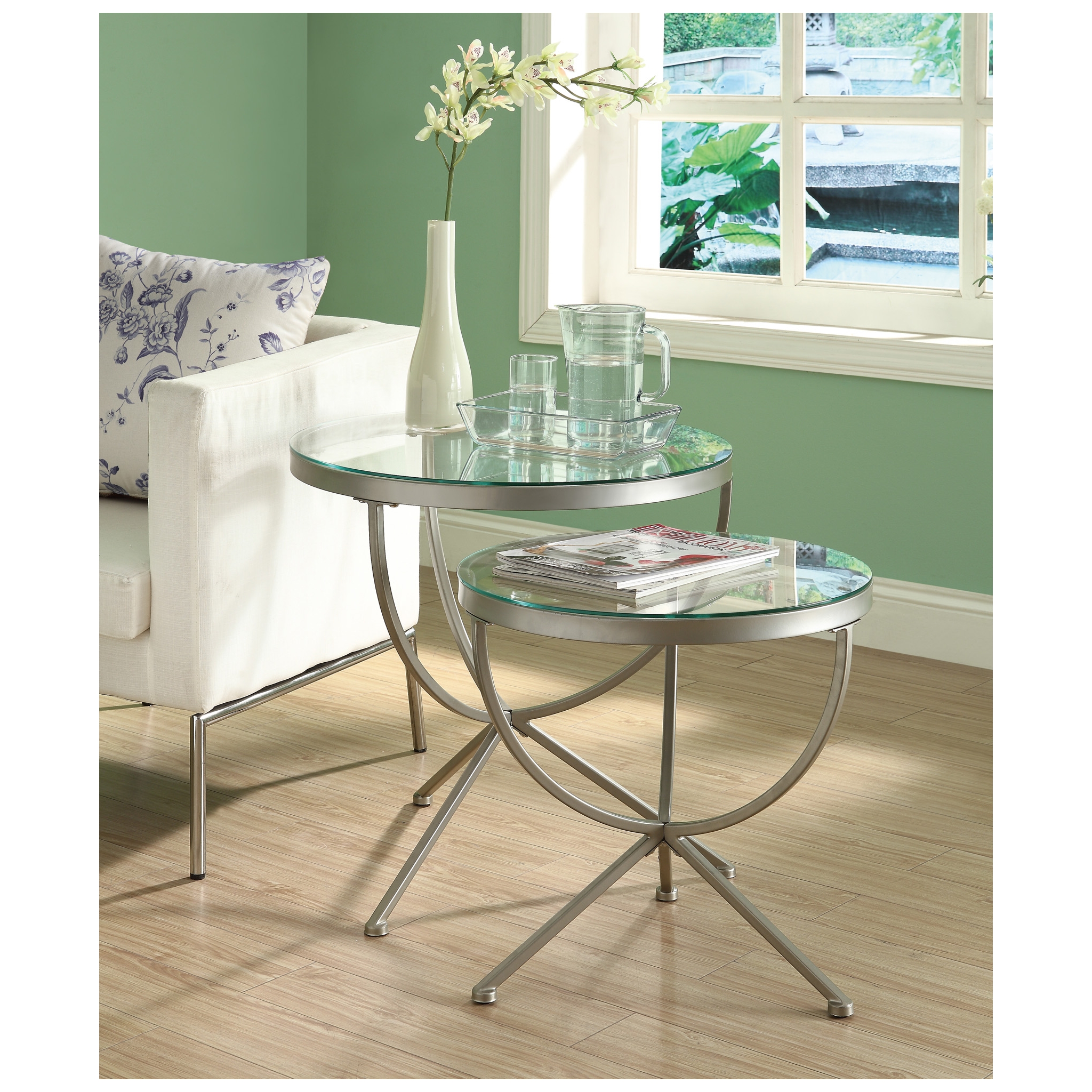 Silver Round Nesting Tables, Set of 2 Kirklands
