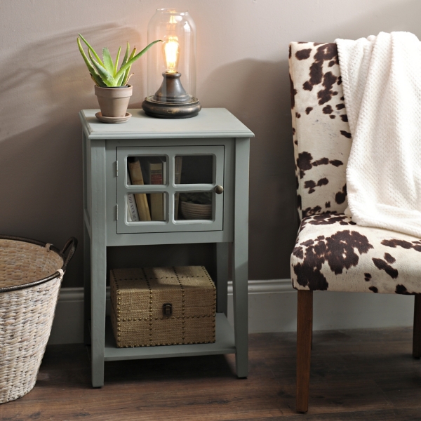 Blue Windowpane Side Table Kirklands