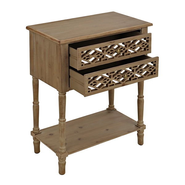 Natural Geometric 2Drawer Accent Table Kirklands