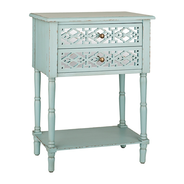 Blue Geometric 2Drawer Accent Table Kirklands