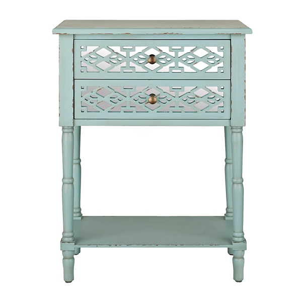 Blue Geometric 2Drawer Accent Table Kirklands