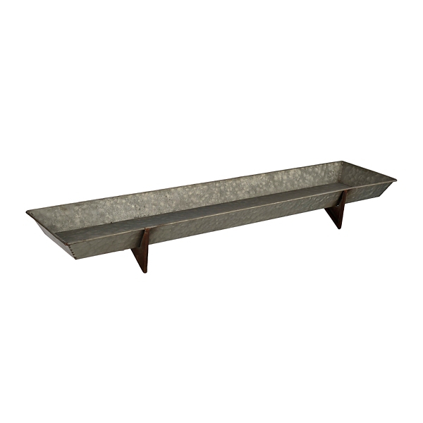 Long Galvanized Metal Decorative Tray Kirklands