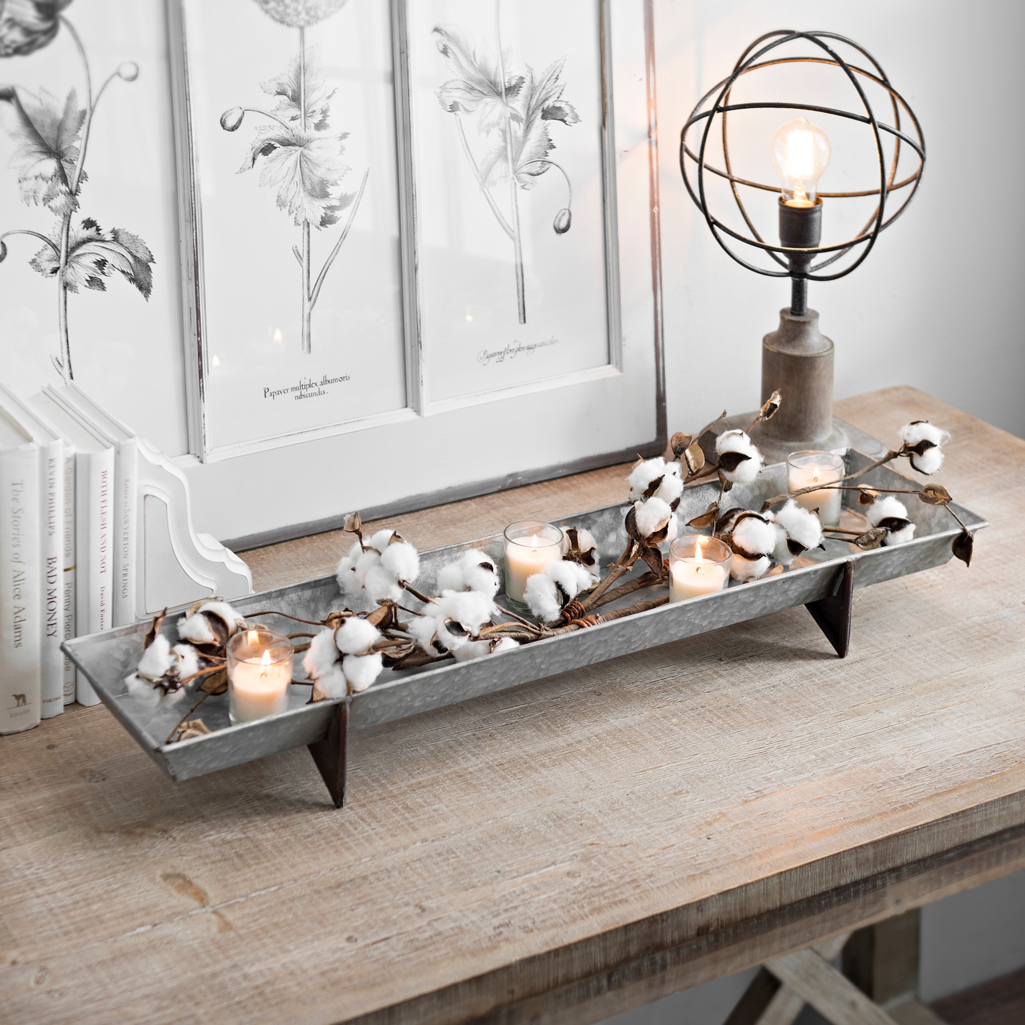 Long Galvanized Metal Decorative Tray Kirklands