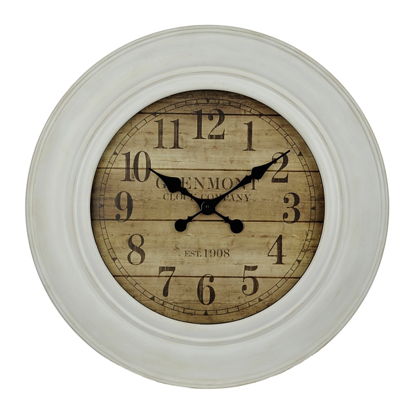 White Wash Wood Slat Wall Clock Kirklands