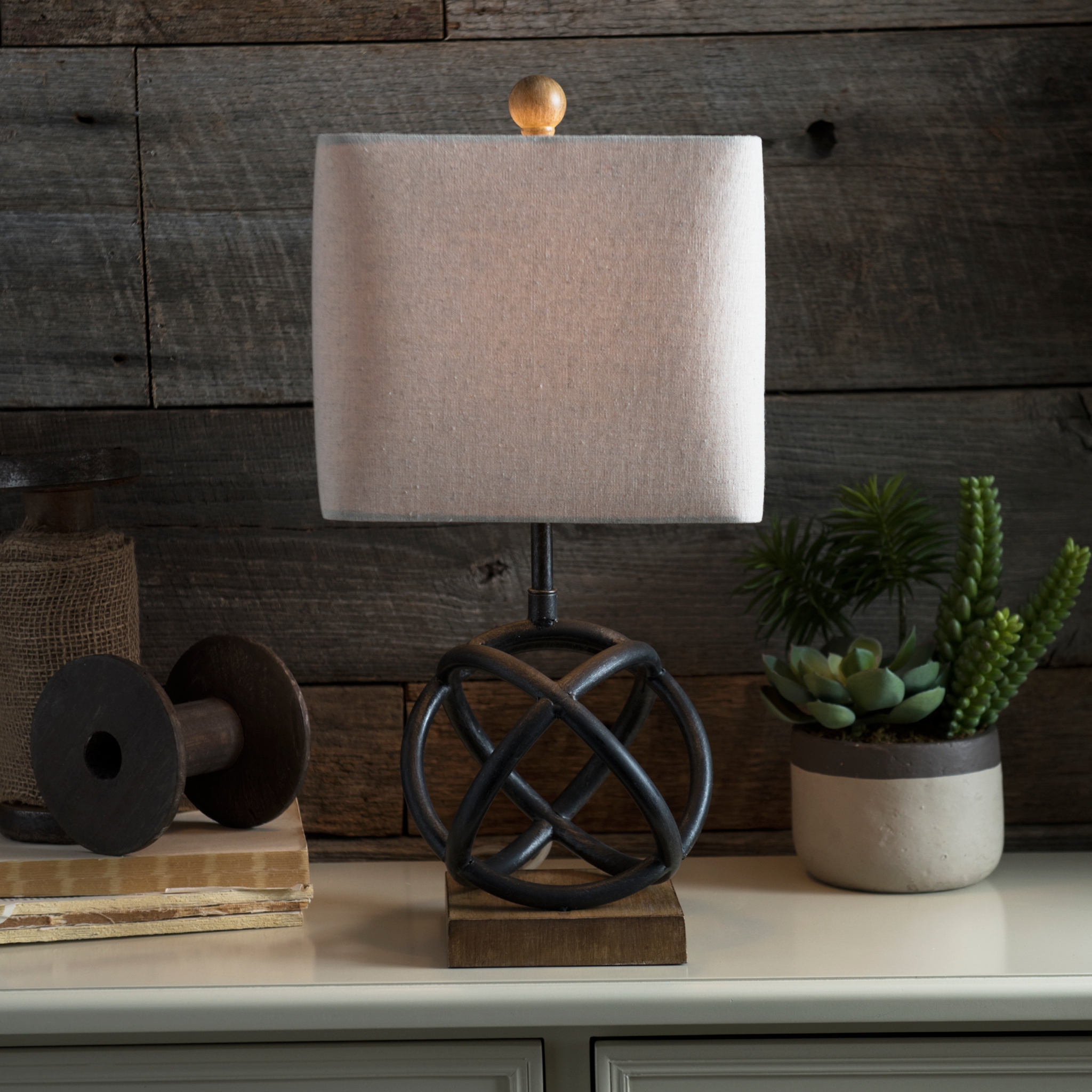 Black Geometric Sphere Table Lamp Kirklands