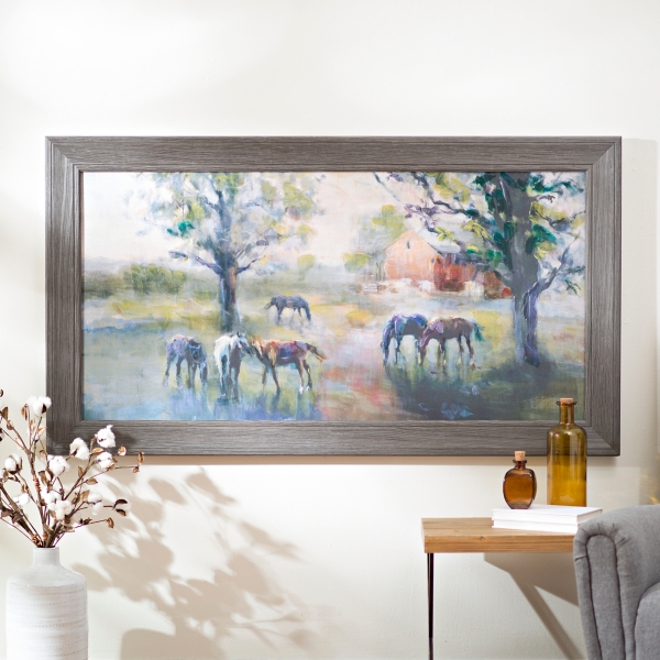 Daybreak on the Farm Framed Canvas Art Print Kirklands